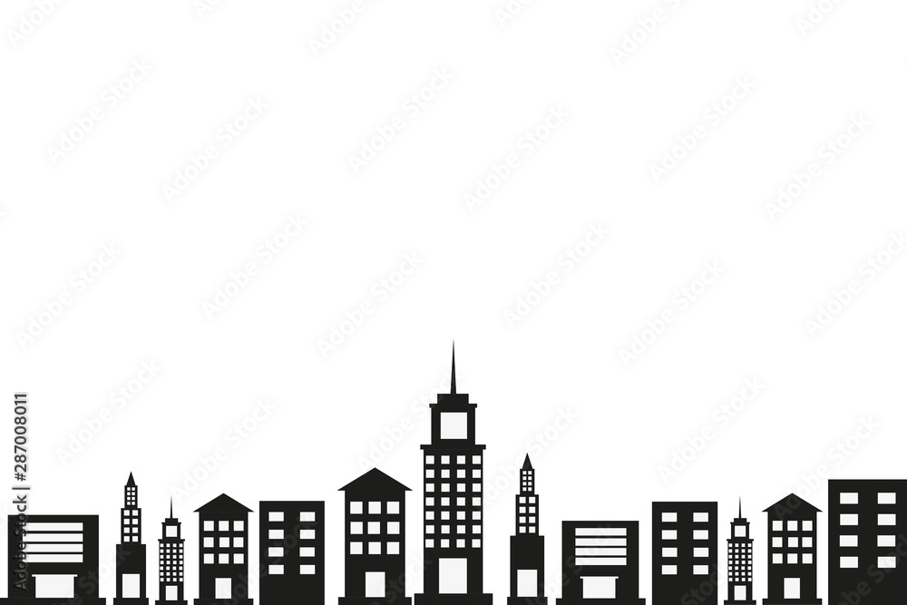 The metropolitan city isolated background, flat icon design. 