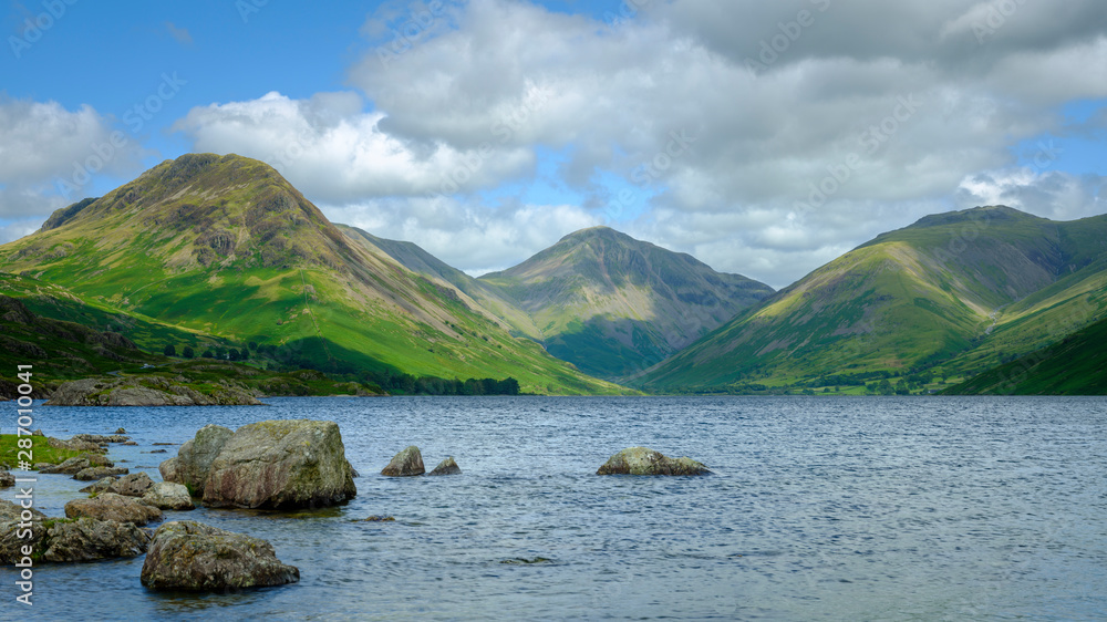 Wast Water towards Wasdale and Scafell Pike, Lake District, UK