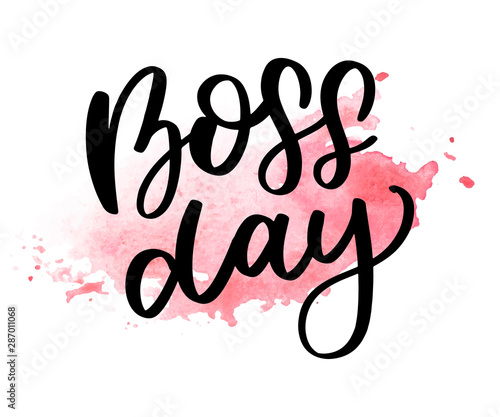 boss day vintage lettering background vector calligraphy