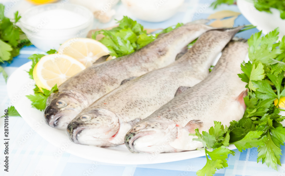 Image of freshness fish and vegetables Image of freshness fish and vegetables