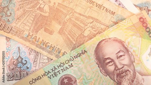 Wallpaper Mural Close up the Vietnamese Dong Banknotes Torontodigital.ca