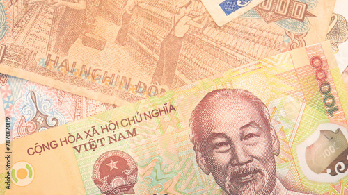 Wallpaper Mural Close up the Vietnamese Dong Banknotes Torontodigital.ca