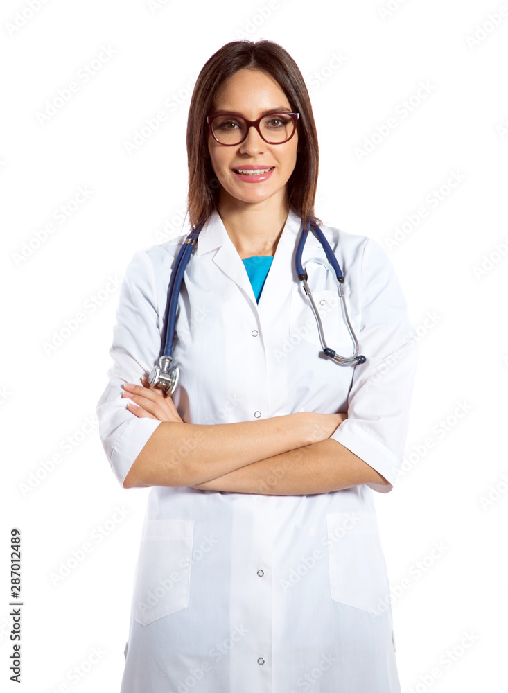 Young doctor isolated on a white background Young doctor isolated on a white background
