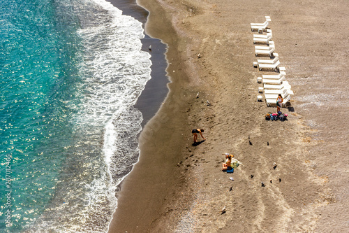 Fototapeta Naklejka Na Ścianę i Meble -  Italy, Atrani, Amalfi coast, beach panorama