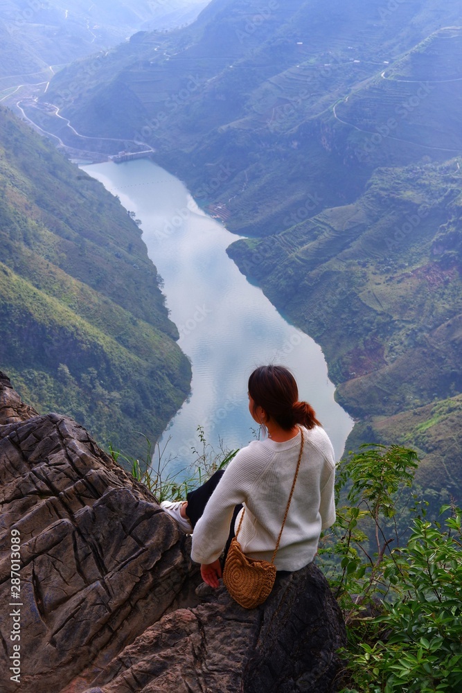 Obraz premium Nho Que River from above