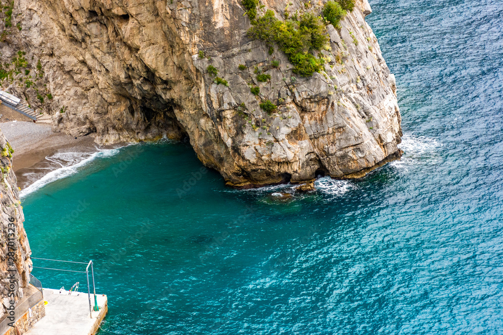  Italy, Positano, view of stretches of coastline on the Amalfi coast