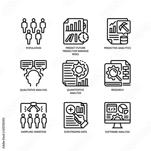 Statistical Analysis icons set