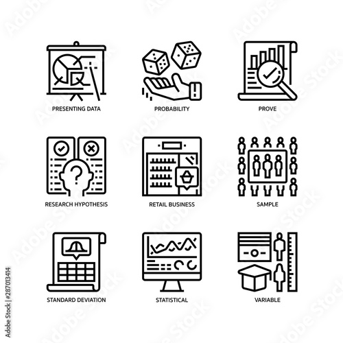 Statistical Analysis icons set