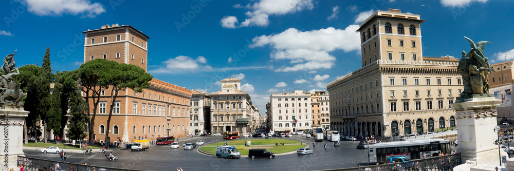 View of Piazza Venice (Piazza Venezia), Rome. Italy