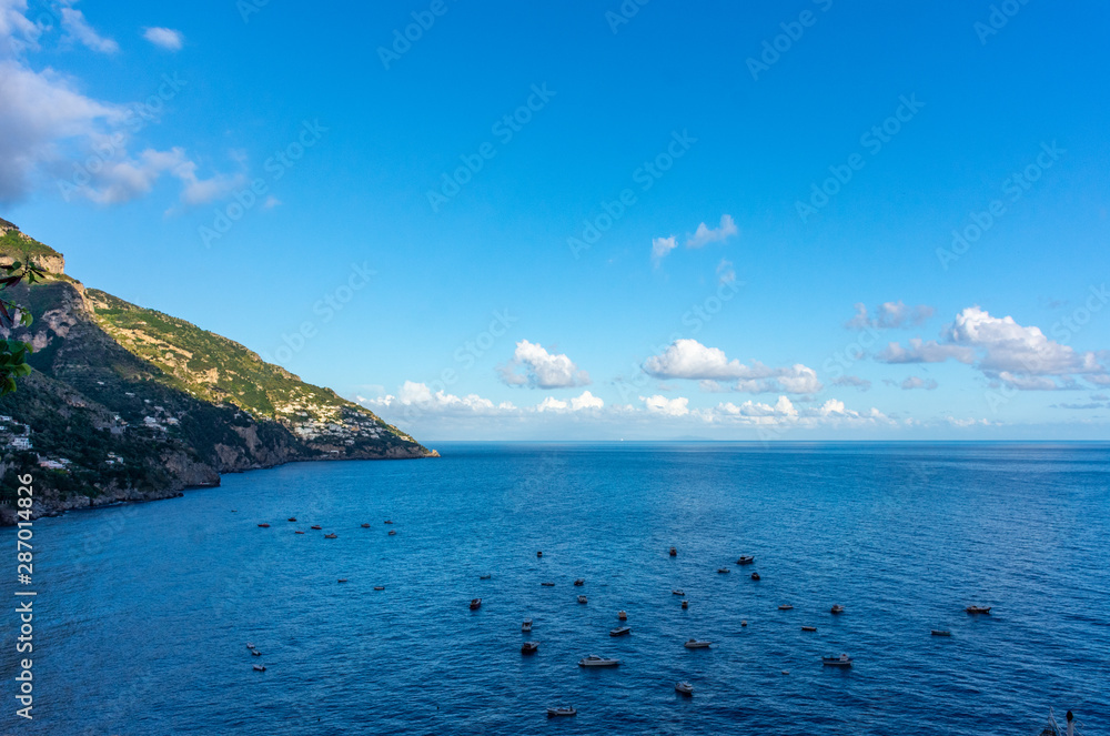 Italy, Positano, panorama of the coast