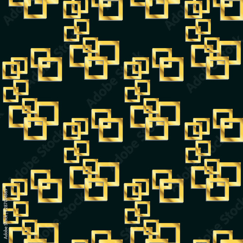 Squares seamless pattern. Gold metallic texture