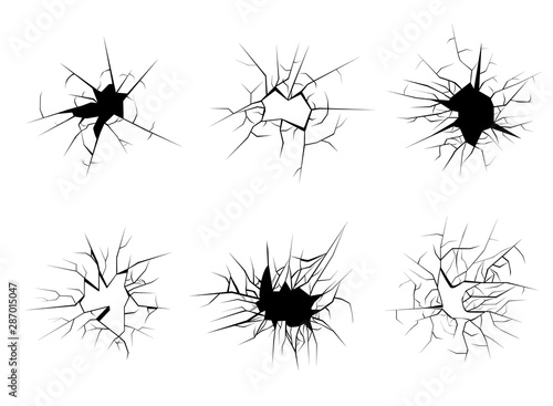 Broken glass vector illustration.