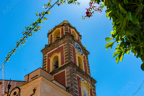 Obraz na płótnie Italy, Sorrento, municipal building with clock w salonie