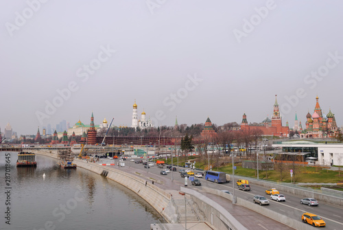 view of kremlin and river in moscow