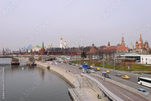 view of kremlin and river in moscow