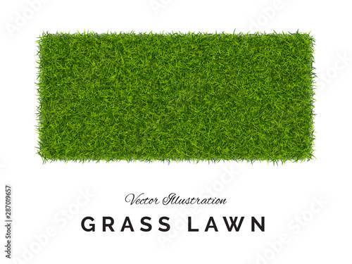 Fake Green Grass or Astroturf Square Background Isolated
