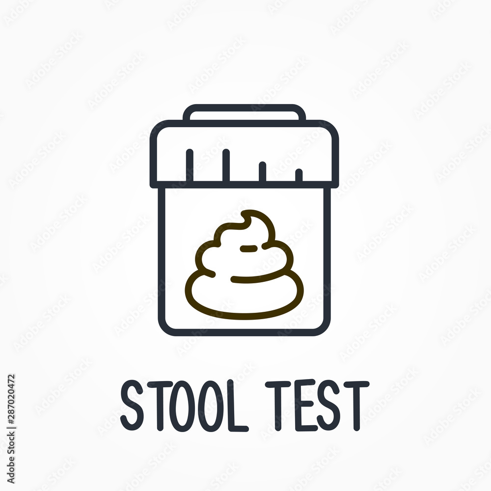 Fotografie Stool or excrement test icon - laboratory testing service and medical analysis,