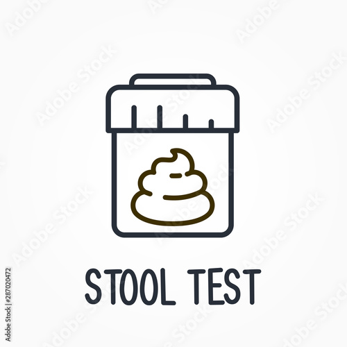 Stool or excrement test icon - laboratory testing service and medical analysis, line style