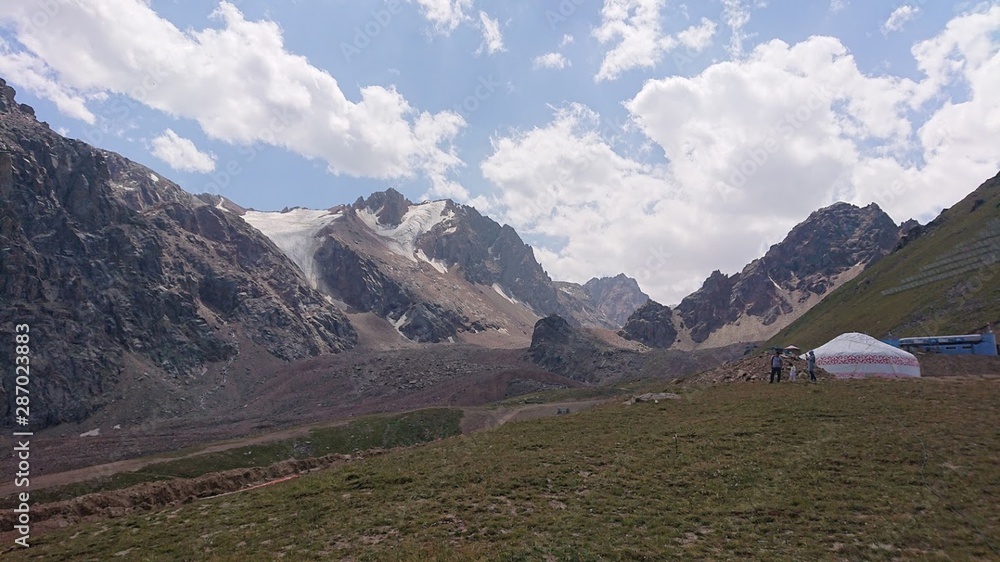 Fototapeta premium Beautiful mountain in Medeu, Almaty, Kazakhstan