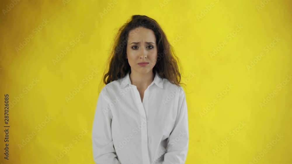 A very sad young woman start crying A very sad young woman start crying