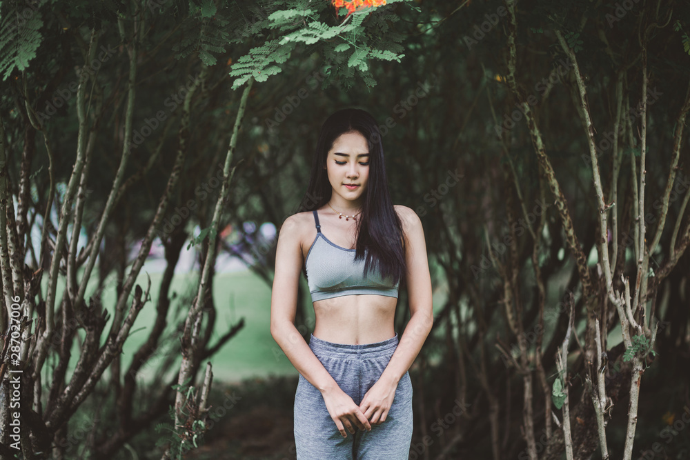 Beautiful young asian woman with sportswear Beautiful young asian woman with sportswear