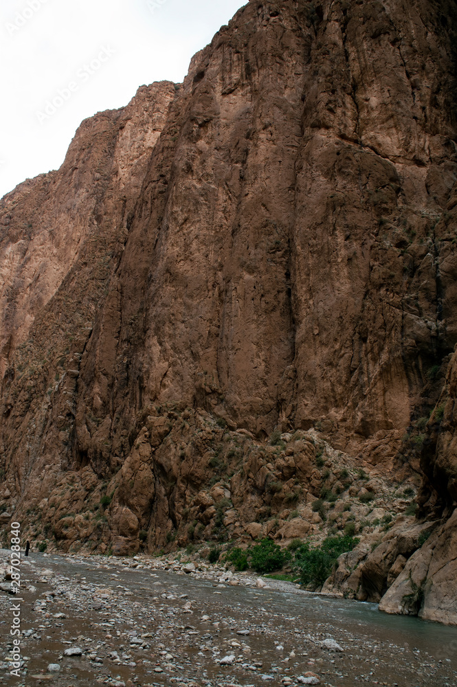 Tinghir Morocco, cliff at the entrance to Todgha gorge