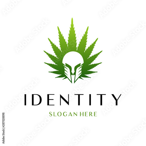 Spartan Cannabis Leaf Nature Logo, cannabis hero spartan logo designs simple modern