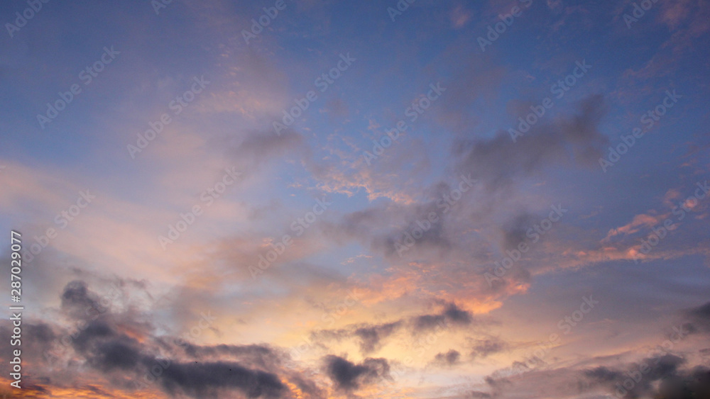clouds and sky before sunset background. sunset sky