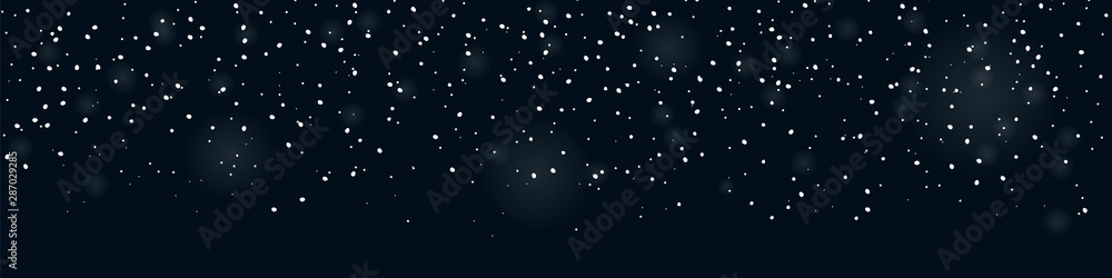 Snowfall overlay. Falling snow seamless banner for winter decorations. Snowfall overlay. Falling snow seamless banner for winter decorations.