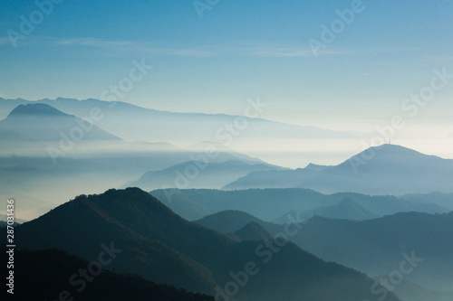 Mountain gradient background. Mountain landscape © elleonzebon