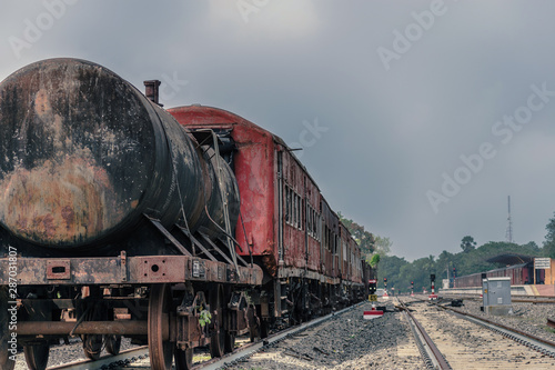 Photos Old Train Rested in Kankasanthure Railway Station Jaffna, Sri Lanka