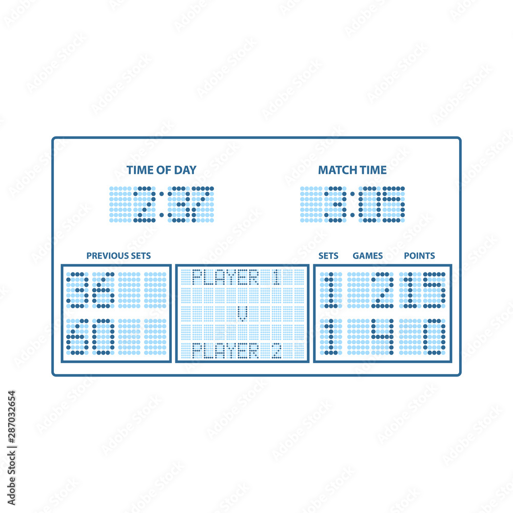 Tennis Scoreboard Icon Tennis Scoreboard Icon