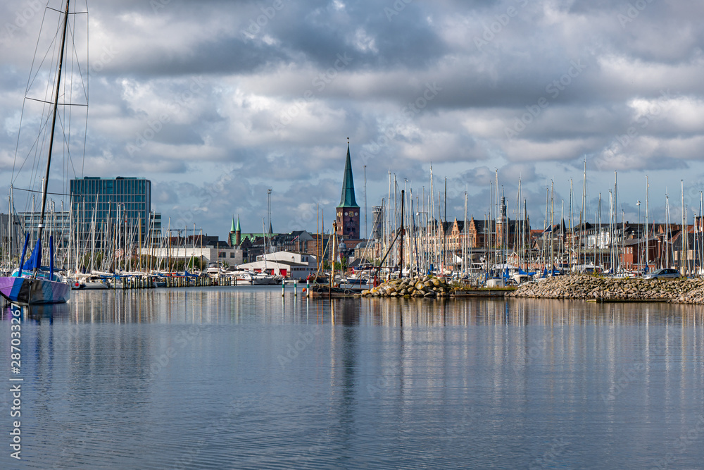 Aarhus, Denmark. The Yacht Harbor.