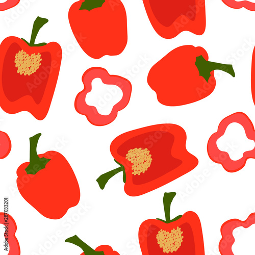 Vector illustration of red paprika on white background