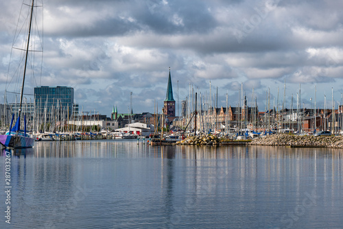 Aarhus, Denmark. The Yacht Harbor.