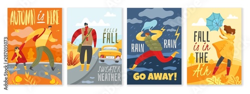Autumn people cards