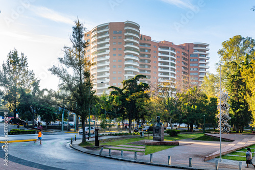GUATEMALA CITY, GUATEMALA - December 20, 2018: Modern apartment buildings in Guatemala City