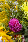 Floristic bouquet of flowers, herbs and fruits that are the symbol of summer