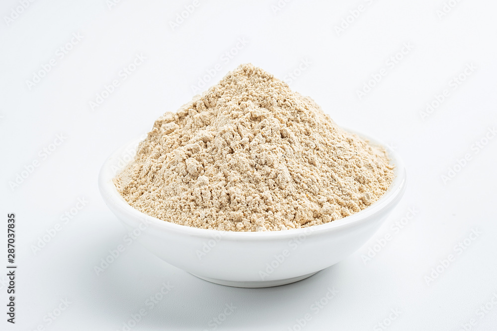 a plate of nutritious shrimp skin powder on a white background a plate of nutritious shrimp skin powder on a white background