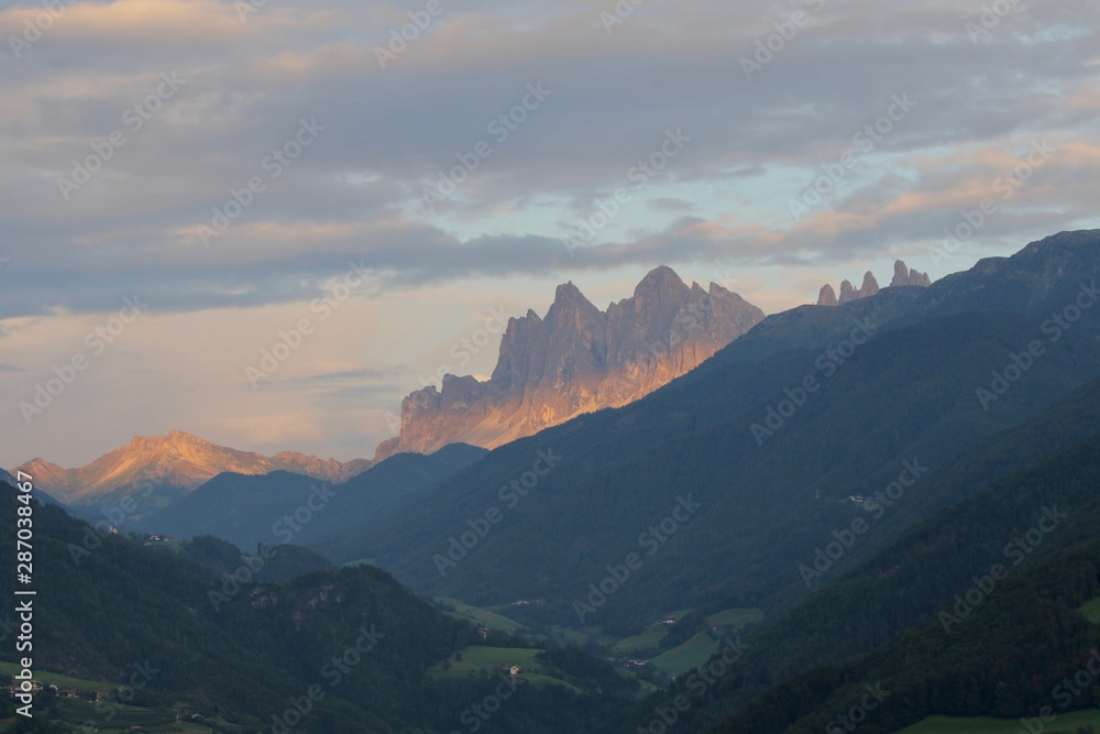Alpenglow , Dolomites, South Tirol, Italy