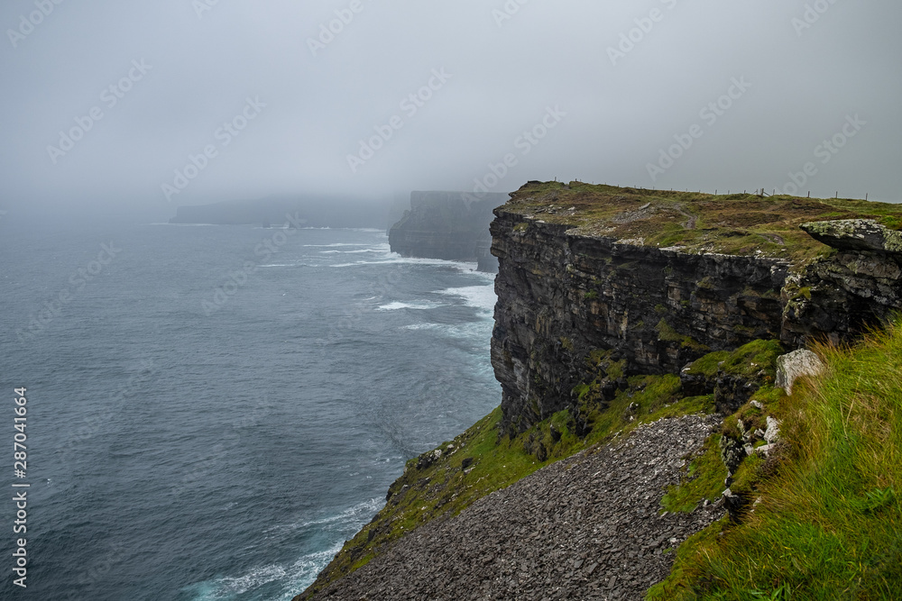 Stormy day at Cliffs of Moher in Ireland