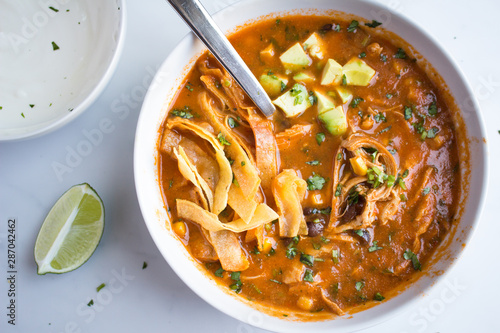 Chicken Tortilla Soup in a Bowl