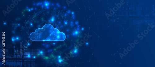 Cloud technology. Integrated digital web concept background