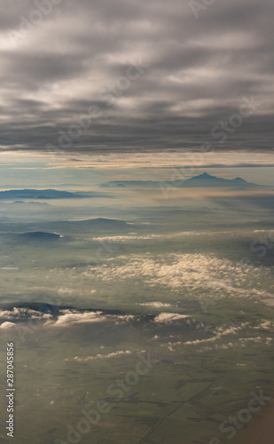 Mountains and vistas seen from the air from Mexico City to Monterrey.