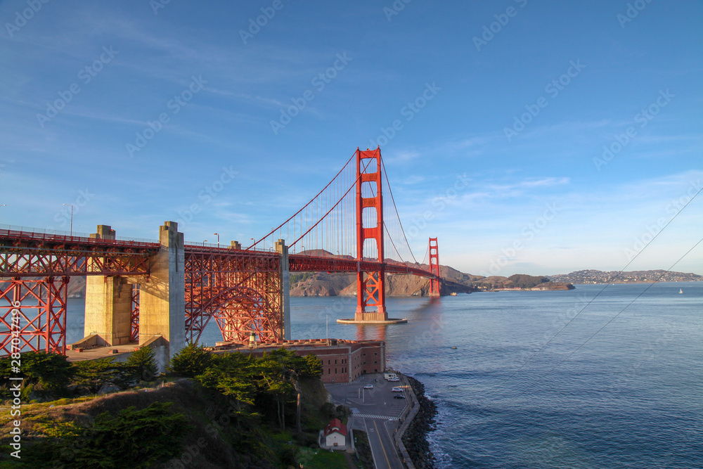 Naklejka premium View of famous landmark the Golden Gate Bridge . San Francisco, California, USA