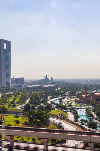 MONTERREY, NUEVO LEON / MEXICO - July 11, 2019: A panoramic view of the city of Monterrey during the day.