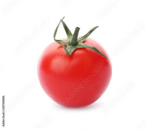 Fresh ripe red cherry tomato on white background