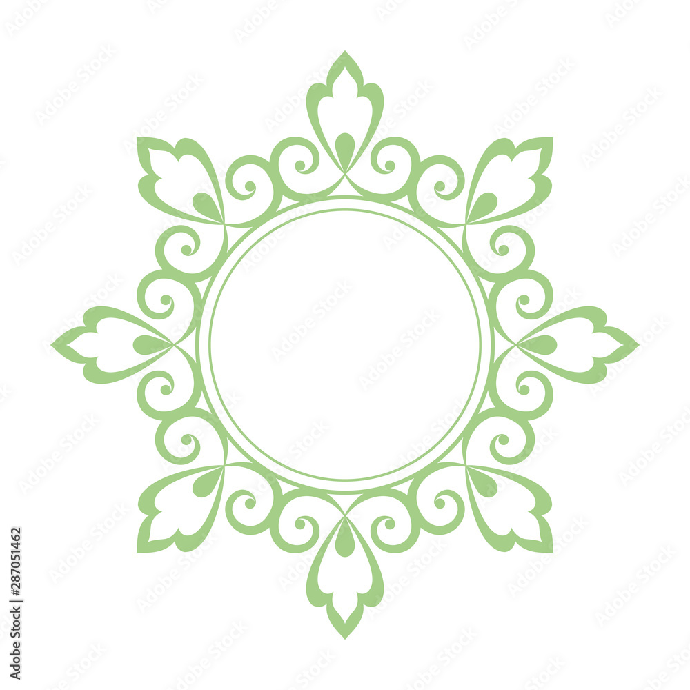 Decorative frame Elegant vector element for design in Eastern style, place for text. Floral green border. Lace illustration for invitations and greeting cards Decorative frame Elegant vector element for design in Eastern style, place for text. Floral green border. Lace illustration for invitations and greeting cards