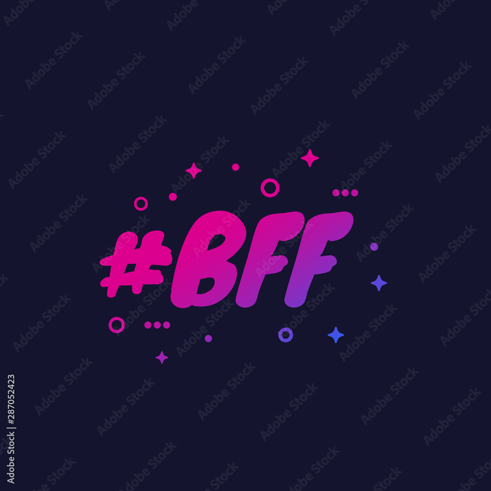 BFF, best friends forever, vector graphic