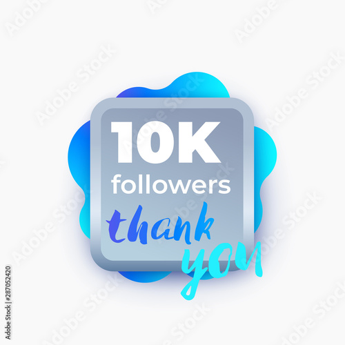 10k followers, greeting banner, vector